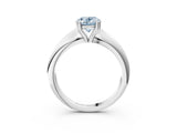 White gold Fancy Blue Oval  Cut Solitaire Engagement Ring with Tapered Band and Four-Prong Setting 4