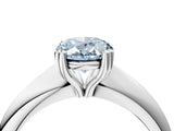 White gold Fancy Blue Oval  Cut Solitaire Engagement Ring with Tapered Band and Four-Prong Setting 5