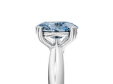 White gold Fancy Blue Oval  Cut Solitaire Engagement Ring with Tapered Band and Four-Prong Setting