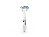 White gold Fancy Blue Oval Cut Solitaire Engagement Ring with Tapered Band and Four-Prong Setting_29