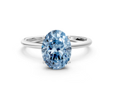 White gold Fancy Blue Oval  Cut Solitaire Engagement Ring with Thin Band and Four-Prong Setting_3