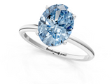 White gold Fancy Blue Oval  Cut Solitaire Engagement Ring with Thin Band and Four-Prong Setting_4