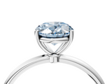 White gold Fancy Blue Oval  Cut Solitaire Engagement Ring with Thin Band and Four-Prong Setting_7
