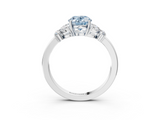 White gold Fancy Blue Oval  Cut Solitaire Floral Diamond Ring with Four-Prong Setting_40