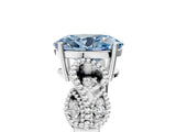 White gold Fancy Blue Oval Cut Solitaire Milgrain Leaf Band with Prong Setting_17
