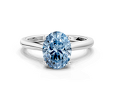 White gold Fancy Blue Oval  Cut Solitaire Ring with Cathedral Band and Four-Prong Setting_62