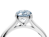 White gold Fancy Blue Oval  Cut Solitaire Ring with Cathedral Band and Four-Prong Setting_65
