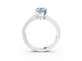 White gold Fancy Blue Oval  Cut Solitaire Ring with Four-Prong Setting and Classic Band_44