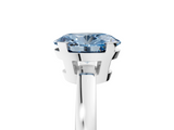 White gold Fancy Blue Oval  Cut Solitaire Ring with Four-Prong Setting and Classic Band_46