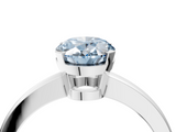 White gold Fancy Blue Oval  Cut Solitaire Ring with Four-Prong Setting and Classic Band_48
