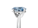 White gold Fancy Blue Oval  Cut Solitaire Ring with Four-Prong Setting on a Classic Band_56