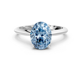 White gold Fancy Blue Oval  Cut Solitaire Ring with Four-Prong Setting on a Classic Band_59