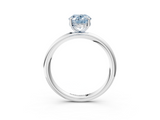 White gold Fancy Blue Oval  Cut Solitaire Ring with Thin Band and Four-Prong Setting_19