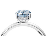 White gold Fancy Blue Oval  Cut Solitaire Ring with Thin Band and Four-Prong Setting_20