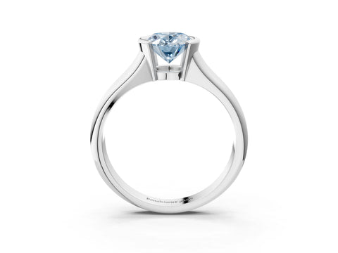 White gold Fancy Blue Oval Cut Solitaire Tension Set Diamond Ring with Split Shank Band_15