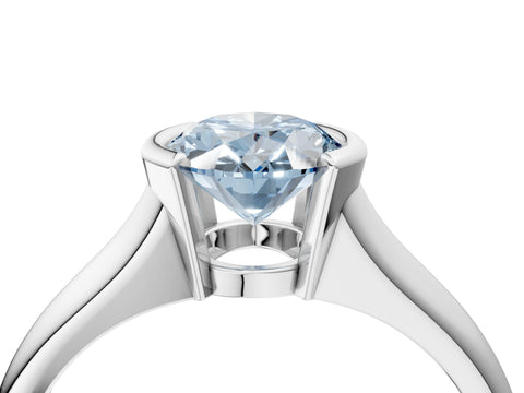 White gold Fancy Blue Oval Cut Solitaire Tension Set Diamond Ring with Split Shank Band_16