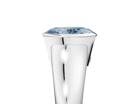 White gold Fancy Blue Oval Cut Solitaire Tension Set Diamond Ring with Split Shank Band_27