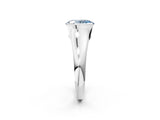 White gold Fancy Blue Oval Cut Solitaire Tension Set Diamond Ring with Split Shank Band_38