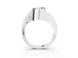 White gold Fancy Blue Oval Cut Solitaire Tension-Set Diamond Split Shank Ring_3