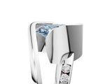White gold Fancy Blue Oval Cut Solitaire Tension-Set Diamond Split Shank Ring_5