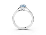 White gold Fancy Blue Oval  Cut Solitaire Twist Band Ring with Four-Prong Setting_24