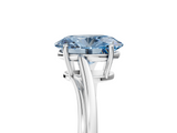 White gold Fancy Blue Oval  Cut Solitaire Twist Band Ring with Four-Prong Setting_25