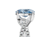 White gold Fancy Blue Oval Cut Solitaire Twist Pave Diamond Engagement Ring with Prong Setting_5
