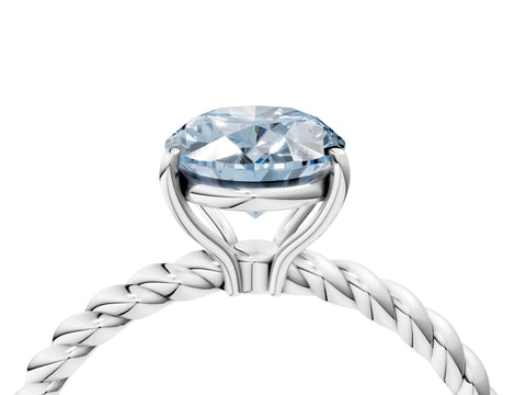 White gold Fancy Blue Oval Cut Solitaire Twisted Band 4-Prong Ring_28