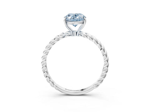 White gold Fancy Blue Oval Cut Solitaire Twisted Band 4-Prong Ring_3