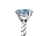 White gold Fancy Blue Oval  Cut Solitaire Twisted Band with Four-Prong Setting_98