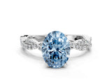 White gold Fancy Blue Oval Cut Solitaire Twisted Pave Band with Four-Prong Setting_15