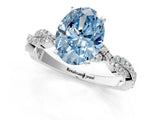 White gold Fancy Blue Oval Cut Solitaire Twisted Pave Band with Four-Prong Setting_16