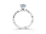 White gold Fancy Blue Oval Cut Solitaire Twisted Pave Band with Four-Prong Setting_18