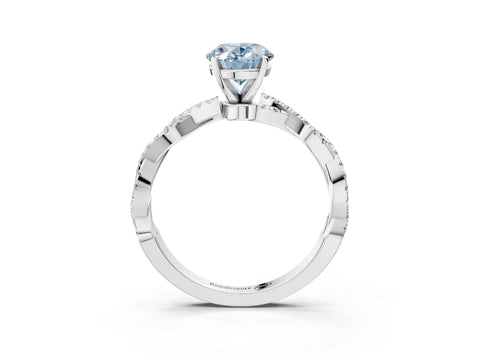 White gold Fancy Blue Oval Cut Solitaire Twisted Pave Band with Four-Prong Setting_18