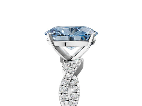 White gold Fancy Blue Oval Cut Solitaire Twisted Pave Band with Four-Prong Setting_20