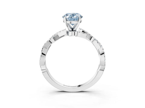 White gold Fancy Blue Oval Cut Solitaire Twisted Pave Band with Four-Prong Setting_6