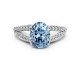 White gold Fancy Blue Oval  Cut Split Shank Pave Diamond Engagement Ring with Four-Prong Setting_24