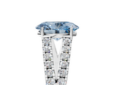 White gold Fancy Blue Oval  Cut Split Shank Pave Diamond Engagement Ring with Four-Prong Setting_29