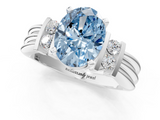 White gold Fancy Blue Oval  Cut Three-Stone Channel Set Ring with Bar Prongs_81