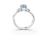 White gold Fancy Blue Oval  Cut Three-Stone Channel Set Ring with Bar Prongs_84