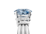 White gold Fancy Blue Oval  Cut Three-Stone Channel Set Ring with Bar Prongs_85