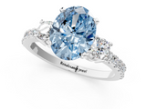 White gold Fancy Blue Oval  Cut Three-Stone Diamond Pavé Band with Prong Setting_18