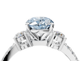 White gold Fancy Blue Oval  Cut Three-Stone Diamond Pavé Band with Prong Setting_21