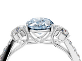 White gold Fancy Blue Oval  Cut Three-Stone Diamond Pave Band with Prong Setting_41