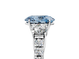 White gold Fancy Blue Oval  Cut Three-Stone Diamond Pave Band with Prong Setting_42