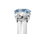 White gold Fancy Blue Oval Cut Three-Stone Diamond Ring with Prong Setting on a Classic Band_17