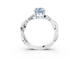 White gold Fancy Blue Oval  Cut Twisted Pavé Band Solitaire Ring with Four-Prong Setting_57