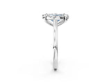 White gold Fancy Blue Oval  Diamond Cluster Halo Solitaire with Four-Prong Setting_107