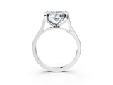 White gold Fancy Blue Oval  Diamond Cluster Halo Solitaire with Four-Prong Setting_109