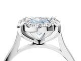 White gold Fancy Blue Oval  Diamond Cluster Halo Solitaire with Four-Prong Setting_110